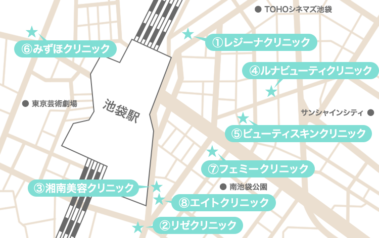 池袋のクリニックのマップ画像